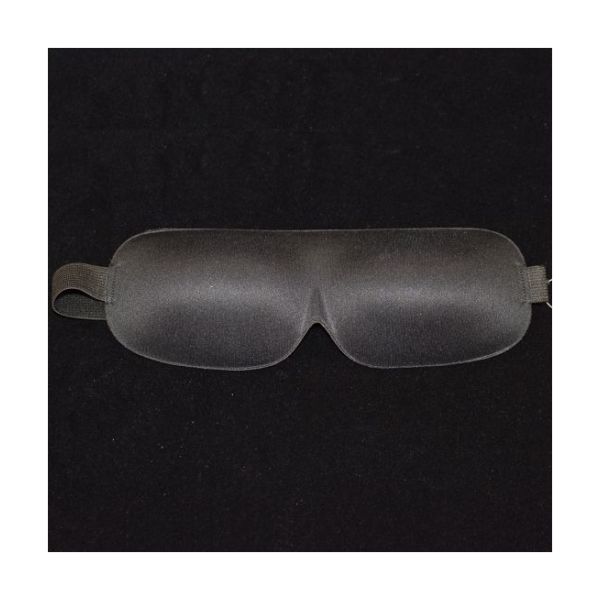 The learning shades with eye cavities and an adjustable Velcro strap on a black background.